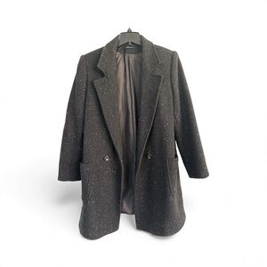 Vintage Oversized Black Marled Wool Oversized Blazer Jacket M / L